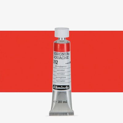 Schmincke Designers Gouache Paint - Vermillion 312 (20ml) Image