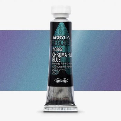 Holbein Iridescent Acrylic Paint - Chroma Pearl Blue (5 ml) Image