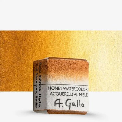 A.Gallo Handmade Watercolour Paint - Raw Sienna Badia (Half Pan) Image