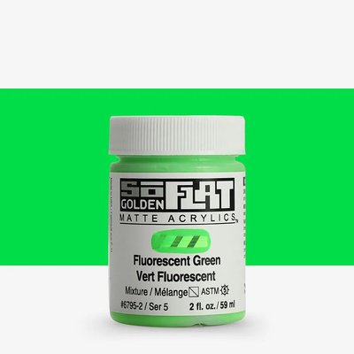 Golden SoFlat Matte Acrylic Paint - Fluorescent Green (59 ml) Image