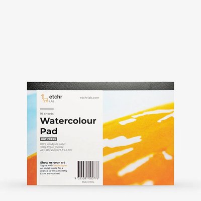 Etchr A5 Watercolour Paper Pad (16 Sheets)(300 gsm)(100% Wood Pulp)(Hot Pressed) Image