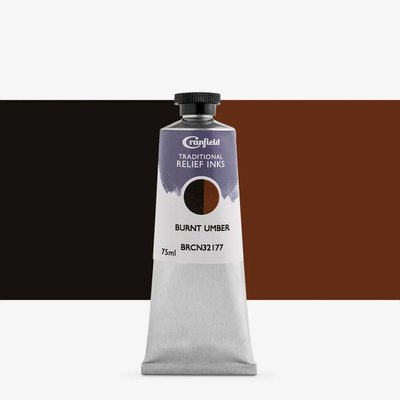Cranfield Traditional Relief Ink - Burnt Umber (75ml) Image