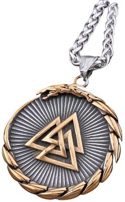 Dhia Jewellery Nordic Valknut Vegvisir Necklace (Gold) Image