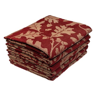 Kitchen Towel - Design 2521 - 45x72cm - (5 Pc Pack) - Leaves - Red Pear Image
