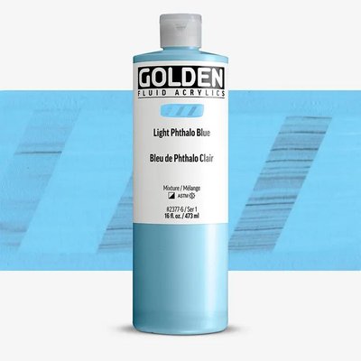 Golden Fluid Acrylic Paint - Light Phthalo Blue I (473 ml) Image