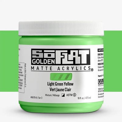 Golden Soflat Matte Acrylic Paint - Light Green Yellow (473 ml) Image