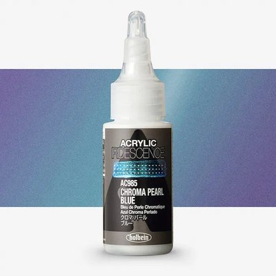 Holbein Iridescent Acrylic Paint - Chroma Pearl Blue (30 ml) Image