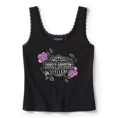 Rose & Thorn Bling Lace Trim Tank (2XL) Image