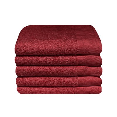 Bunty Plush 100% Cotton Terry Fringe Guest Towel (Red Pear)(Pack of 5)(380gsm) Image