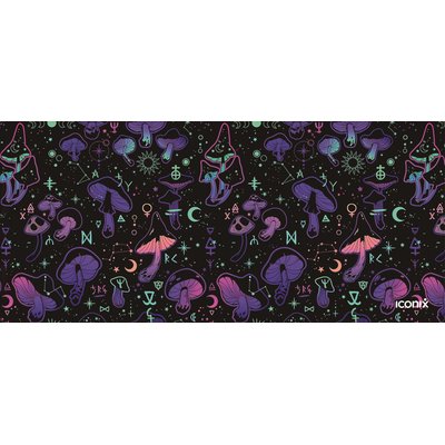 Iconix Full Desk Gaming & Office Mouse Pad (Cosmic Mushies)(XL) Image