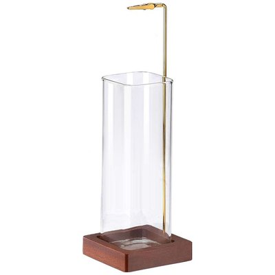 Chenshia Modern Wooden Incense Burner Holder-Sticks with Glass Ash Catcher Image