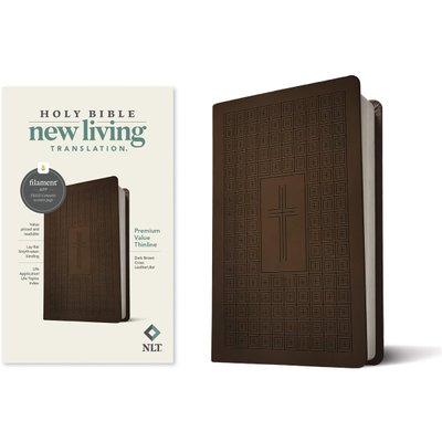NLT Filament Premium Value Thinline Bible (Dark Brown Cross) Image