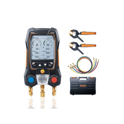 Testo 550s Digital Refrigeration Manifold Smart Kit with filling hoses Image