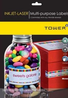 Tower W114 Inkjet-Laser Multi-Purpose Labels (100 sheets)(105x149) Image