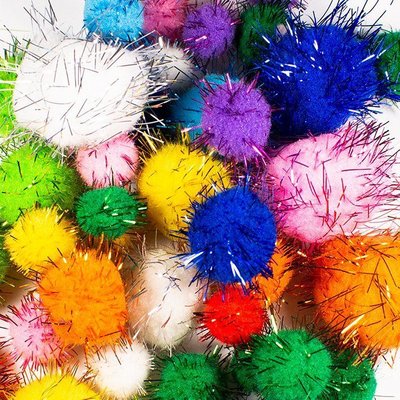 Dala Glitter Craft Pom Poms - Assorted (40 Pack) Image
