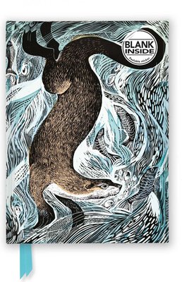 Angela Harding: Fishing Otter (Foiled Blank Journal) Image
