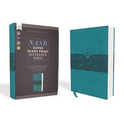 NASB, Super Giant Print Reference Bible, Leathersoft, Teal, Red Letter, 1995 Text, Comfort Print Image