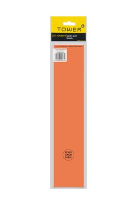 Tower Lever Arch Labels - Orange (70x315mm)(12 Pack) Image