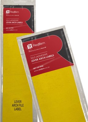 Redfern Lever Arch File Labels Value Pack (24 Pack)(Yellow) Image