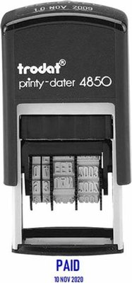 Trodat 4850 Original Printy - Paid and Date (Blue) Image