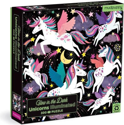 Unicorns Illuminated Glow in The Dark Jigsaw Puzzle (300 Pieces) Image