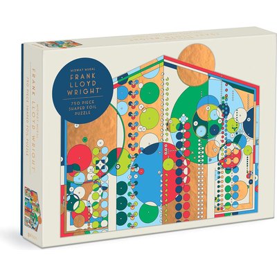 Galison Frank Lloyd Wright Midway Mural Shaped Foil Jigsaw Puzzle (750 Piece) Image