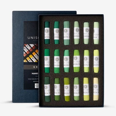 Unison Colour Green 1 - 18 Soft Pastel Set (Set of 18) Image