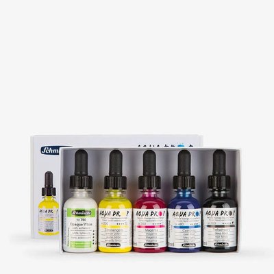 Schmincke Aqua Drop Liquid Watercolour Set - Primary Colours (Set of 5) Image
