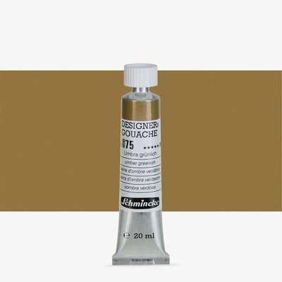Schmincke Designers Gouache Paint - Umber Greensih 675 (20ml) Image