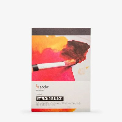 Etchr A5 Watercolour Paper Block (20 Sheets)(300 gsm)(50% Cotton)(Cold Pressed) Image