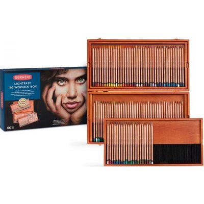 Derwent Lightfast - Colour Pencil - Wooden Box Set of 100 Image