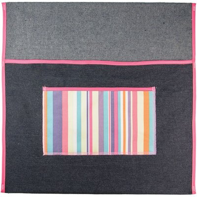 Trefoil Denim 440mm Chairbag with Pocket (Candy-Stripe Pink) Image