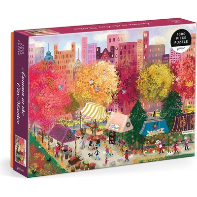 Joy Laforme Autumn at the City Market 1000 Piece Puzzle Image