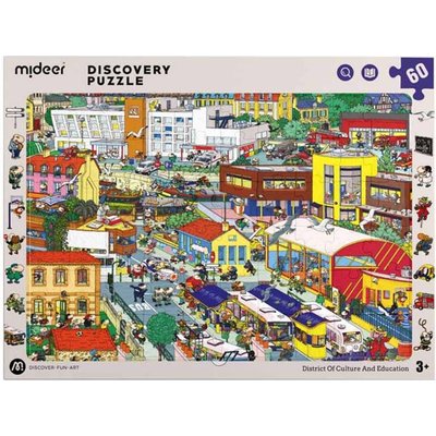Mideer Search & Find Discovery Jigsaw Puzzle - District of Culture and Education (60 Pieces) Image