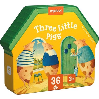 Mideer Artist's Fairy Tale Puzzle - Three Little Pigs (36 Pieces) Image