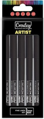 Croxley Artist Fineliner Set - Black (5 Pack) Image