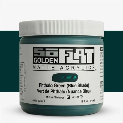 Golden Soflat Matte Acrylic Paint - Phthalo Green (Blue Shade) (473 ml) Image