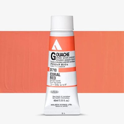 Holbein Acrylic Gouache Paint - Coral Red (40 ml) Image