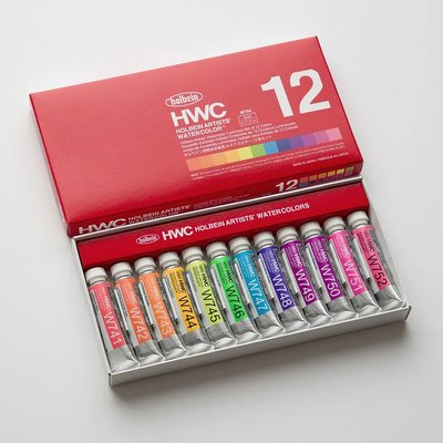 Holbein Artists' Watercolour Paint Set - Luminous (12 Colours)(5 ml) Image