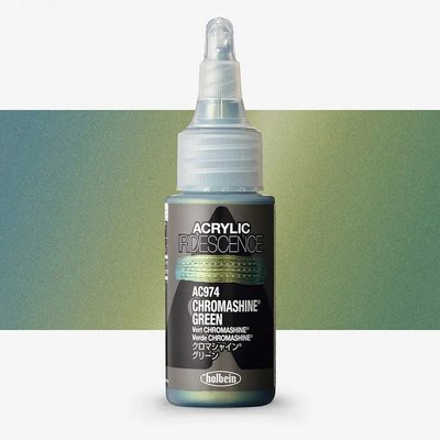 Holbein Iridescent Acrylic Paint - Chromashine Green (30 ml) Image