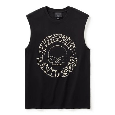 Willie G Circle Skull Sketch Art Muscle Tee - M Image