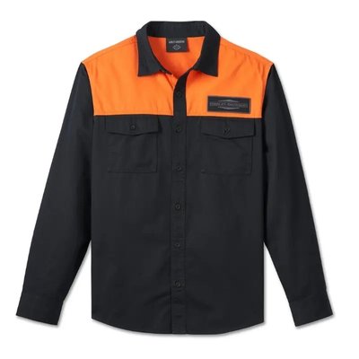 Men's Stacked Bar & Shield Long Sleeve Shirt - S Image