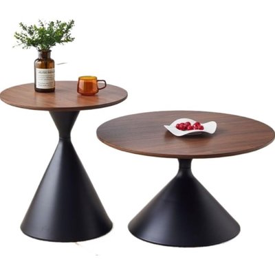Black Modern Round Coffee Table Image
