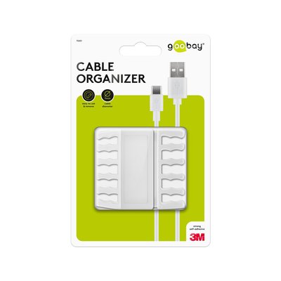 Goobay 2-Piece 5-Slot Cable Management Set (White) Image