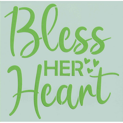 Bless her Heart - 20x20cm - stencil Image