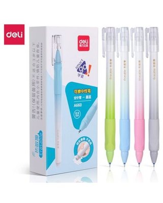 Deli Erasable Gel Pen 0.5mm Blue Ink (12pcs) Image