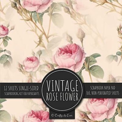 Vintage Rose Flower Scrapbook Paper Pad Image