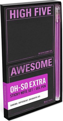 Knock Knock High Five / Awesome Sticky Note Set + Gel Pen Image