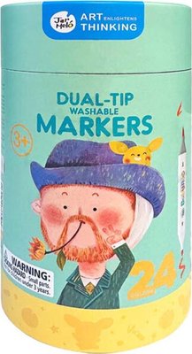 Jar Meló - Dual-Tip Washable Markers (24 Colours) Image