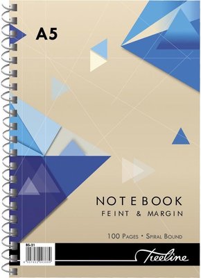 Treeline A5 Wiro Note Book Feint 100pgs Notebooks Image